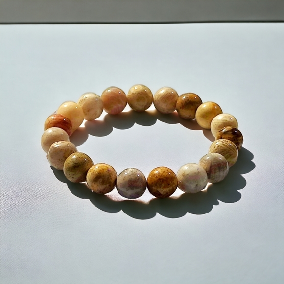 Jewelry - Coral Jade Bracelet - Natural Stones Unisex